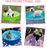 Furrybaby Dog Pool, Kiddie Pool with Hard Plate Collapsible Pet Bath Foldable Swimming Pet Pool Portable Pink 39''