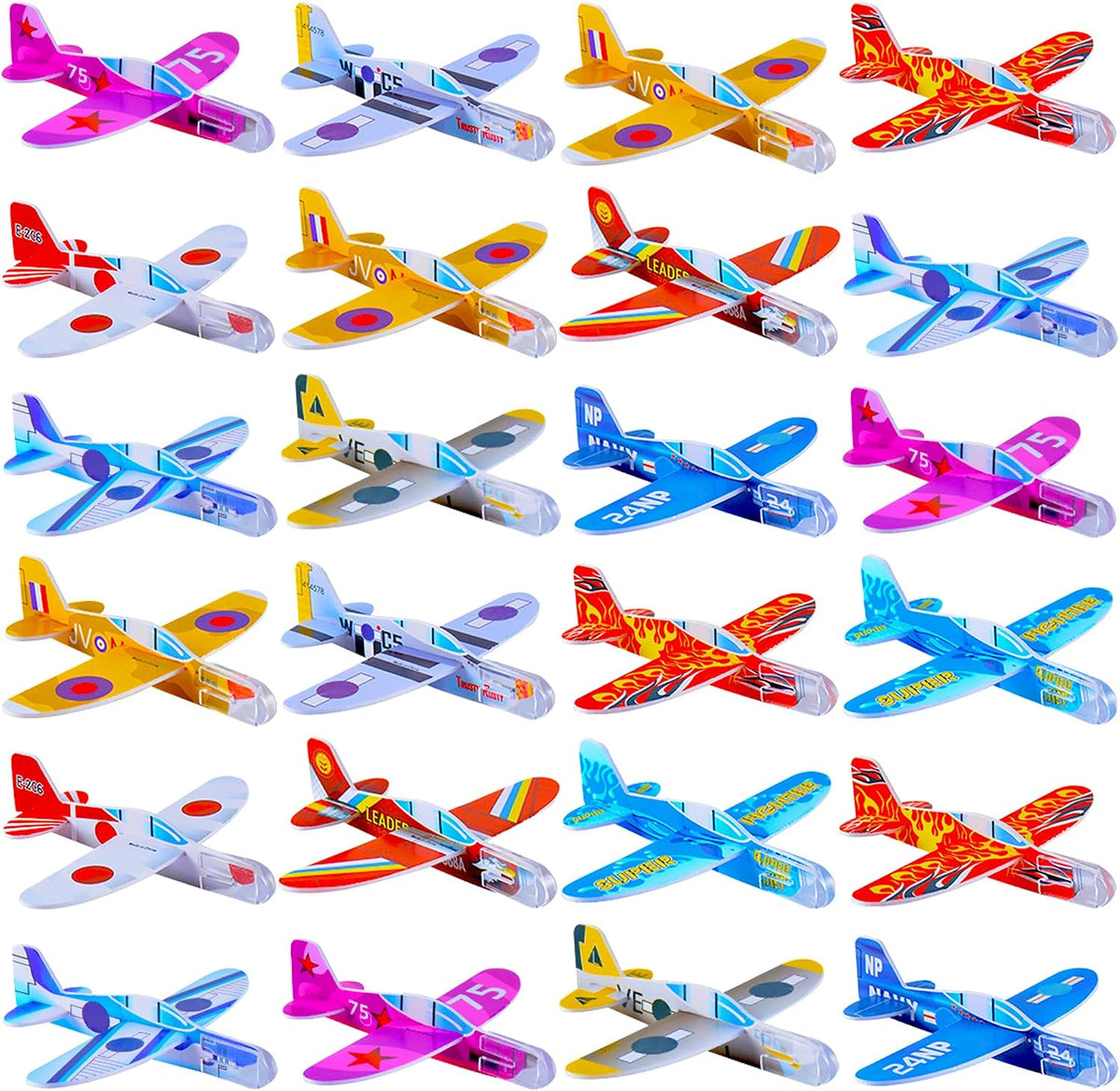 XIPEGPA 60 pack of colorful glider airplanes for kids to assemble and fly - view 2