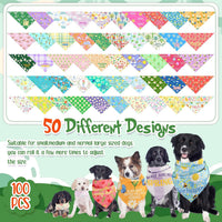 Sweetude 100 Pcs Dog Bandanas Bulk Triangle Bibs Adjustable - Spring - image 4