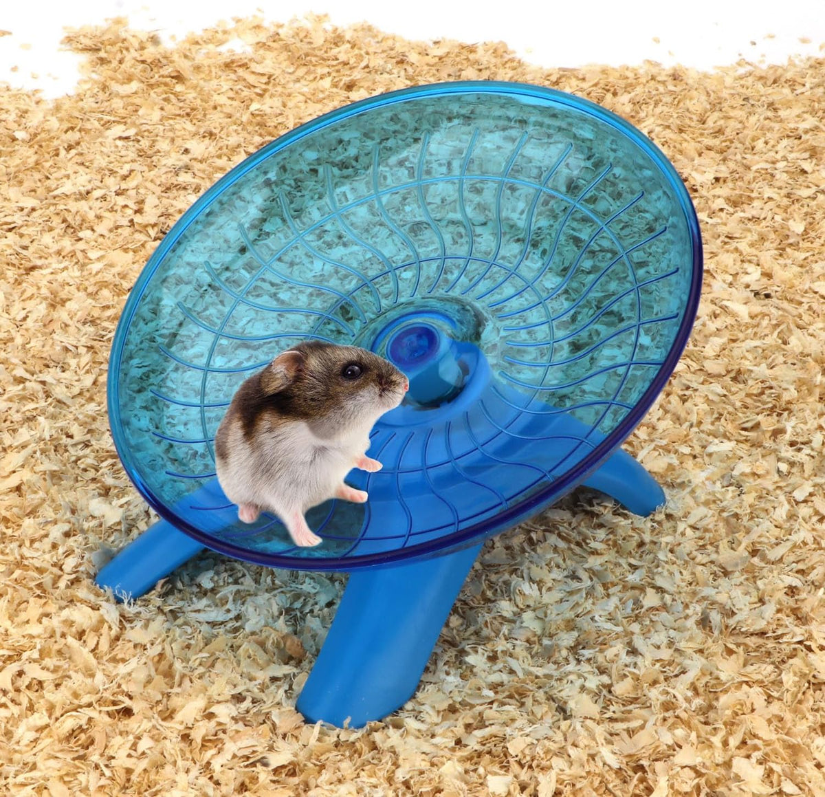 Hamster Wheel Flying Saucer Silent Exercise Wheel Running Wheel - Blue - image 4