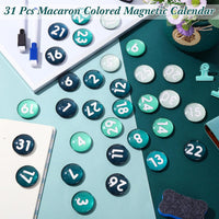 Tellegloww 1-31 magnetic calendar numbers in dark rainbow glass - view 31