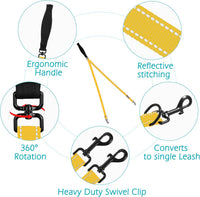 Two Point Control Dog Leash, No Tangle Training Walking Leashes – Essentials for Dogs - Yellow - image 3