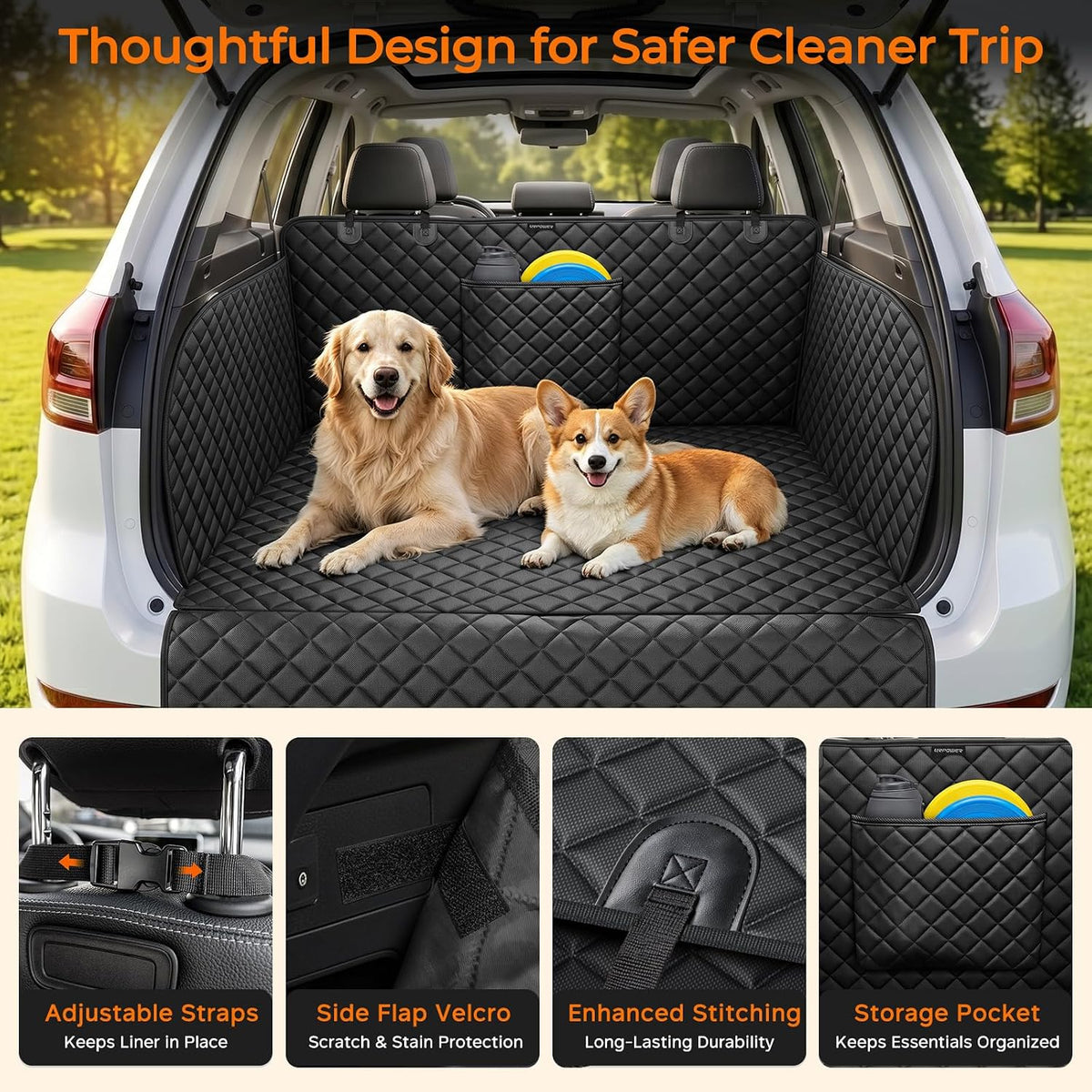 URPOWER SUV Cargo Liner for Dogs Pet Cargo Cover - Small - image 4