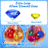 MARFOREVER Extra Large Diving Gem Pool Toys 60MM Extra Big Colorful - Extra Big Gems - image 4