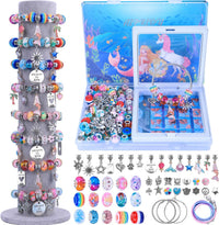 AIPRIDY 150 Pieces Charm Bracelet Making Kit - 72 Pieces Mermaid Aqua