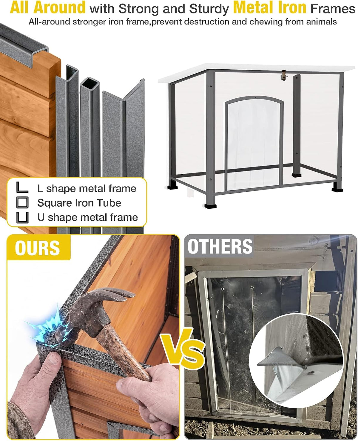 Suumerpety Indoor Outdoor Dog House - L-Brwon - image 2