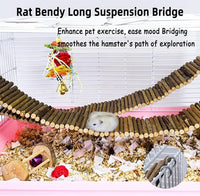 2-Pack Rat Bendy Long Suspension Bridges 19.7 x 2.7 Inch Hamster - 2PCS 19.7x2.7in - image 3