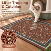24"x15" Cat Litter Mat Non-Slip Washable Litter Box Mat – Daily Care for Cats - Red / 33X22in - image 2