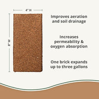 Coco Bliss 650gm Bricks (6-Pack) - Organic Coco Coir for Plants - OMRI-Listed Coco Coir for Garden Soil & Potting Mixes - Coconut Fiber Mixes with Potting Soil for Indoor Plants & Outdoor Plants