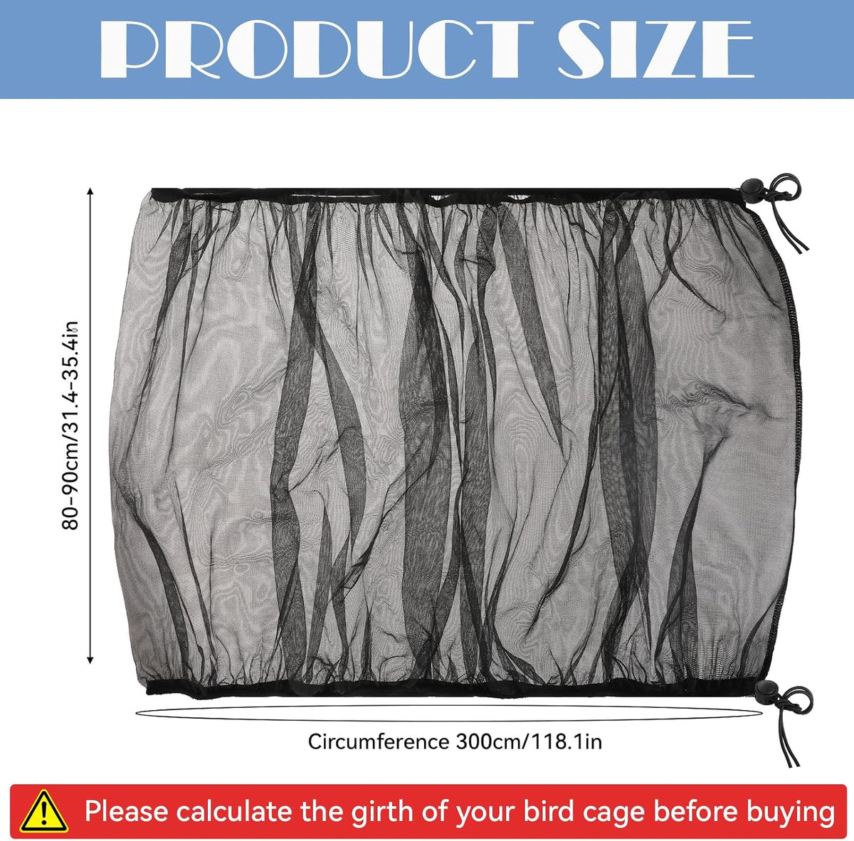 Trinkrittey Large Bird Cage Seed Catcher 31 x 118 inches Adjustable - image 2