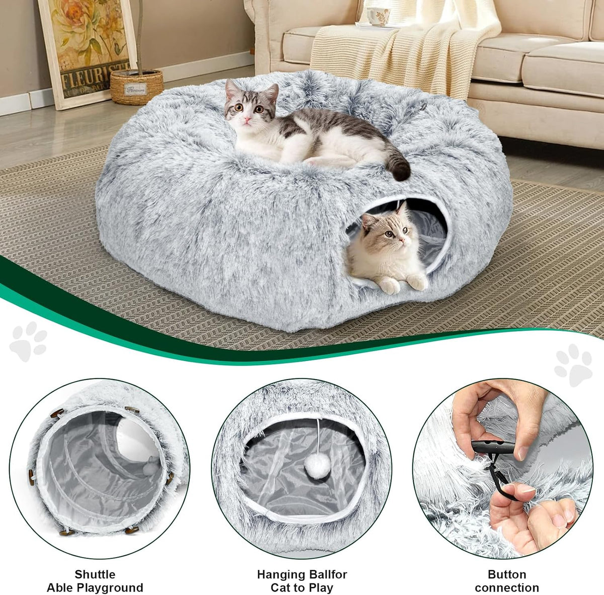 VIVOYAN Multifunctional Cat Tunnel Toy - image 3