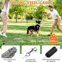 Snagle Paw Dog Tie Out Cable & Stake with Lock Cap - 30ft Heavy Duty Rust Proof Cable, 360° Swivel Dog Yard Leash & Stake Up to 220 lbs - Ground Anchor for Yard, Beach, Camping & Outdoor Use