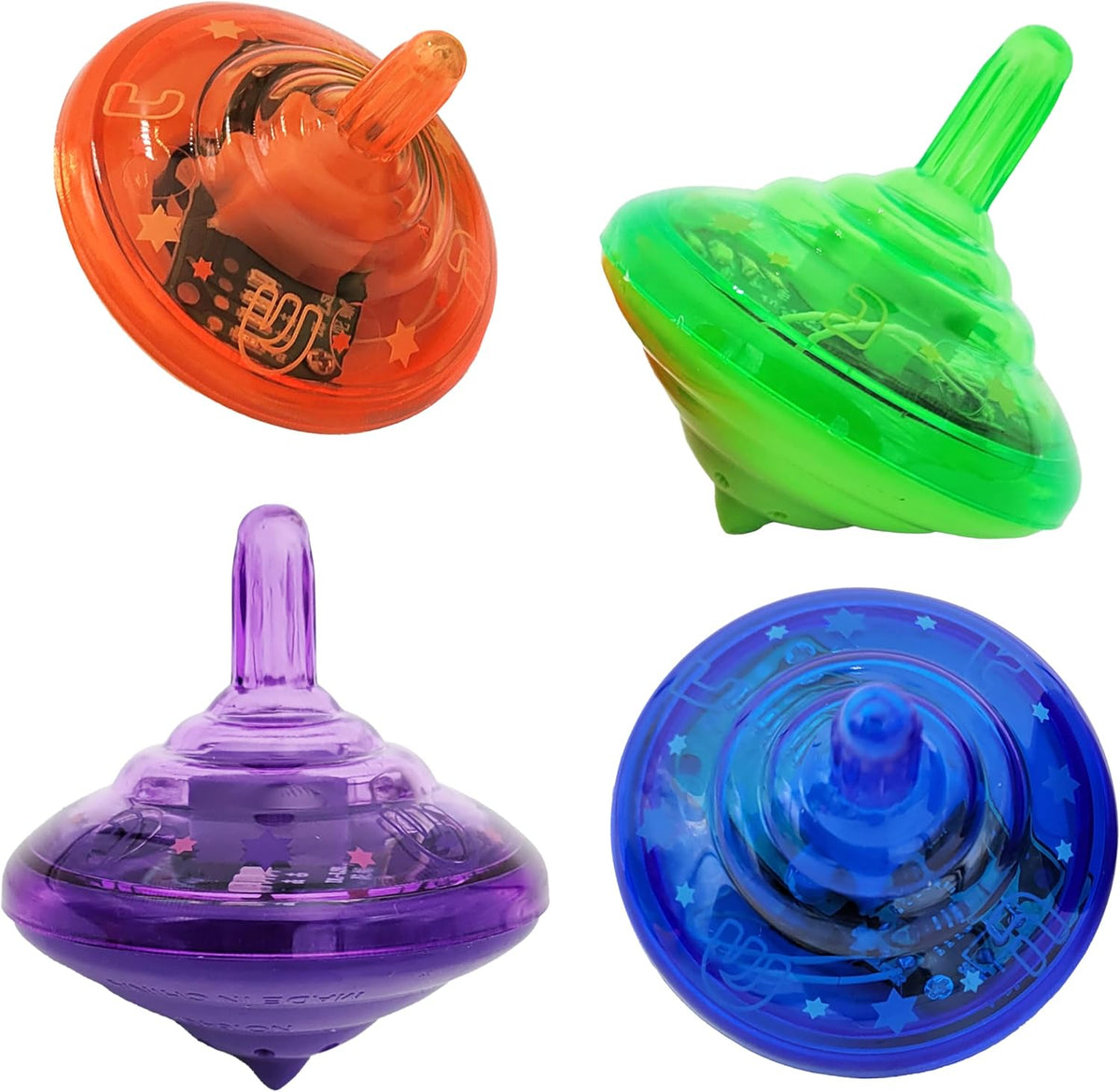 The Dreidel Company musical light-up Hanukkah dreidels, 4 pack in assorted colors - view 4