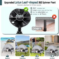 Elevated Outdoor Dog Bed with Canopy & Adjustable Feet - Larger Shade for Camping, Backyard & Patio