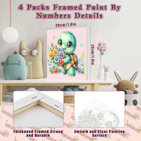 4 Pack Butterfly Paint by Number for kids Wooden Frame - BKH953+BKH954+BKH955+BKH956 - image 2
