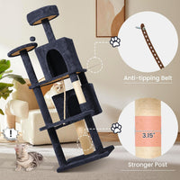 58.5inch Large Cat Tree Tower Condo for Indoor Cats - 58.5in / Light Black - image 3