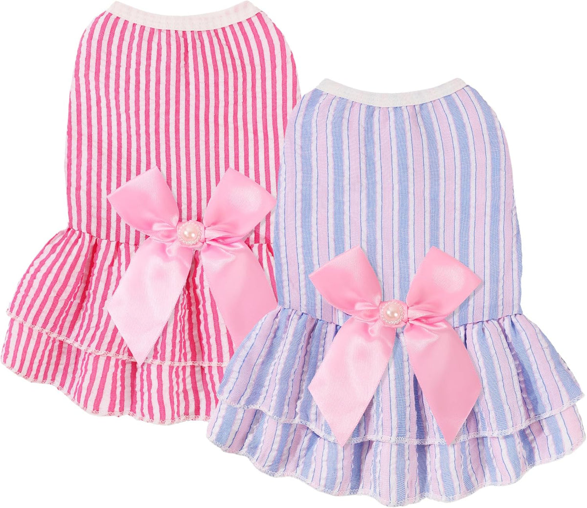 Dog Dress, Cute Pet Princess Dresses with Bright Color Design - Rose PinkBlue / XX-Small