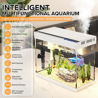 Fish Tank, 2.4-Gallon Aquarium Starter Kit with 3-in-1 Quiet Pump – Essentials for Fish - Heat White - image 2