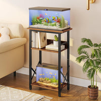 HOOBRO 10 Gallon Aquarium Stand - Rustic Brown + Black - image 2