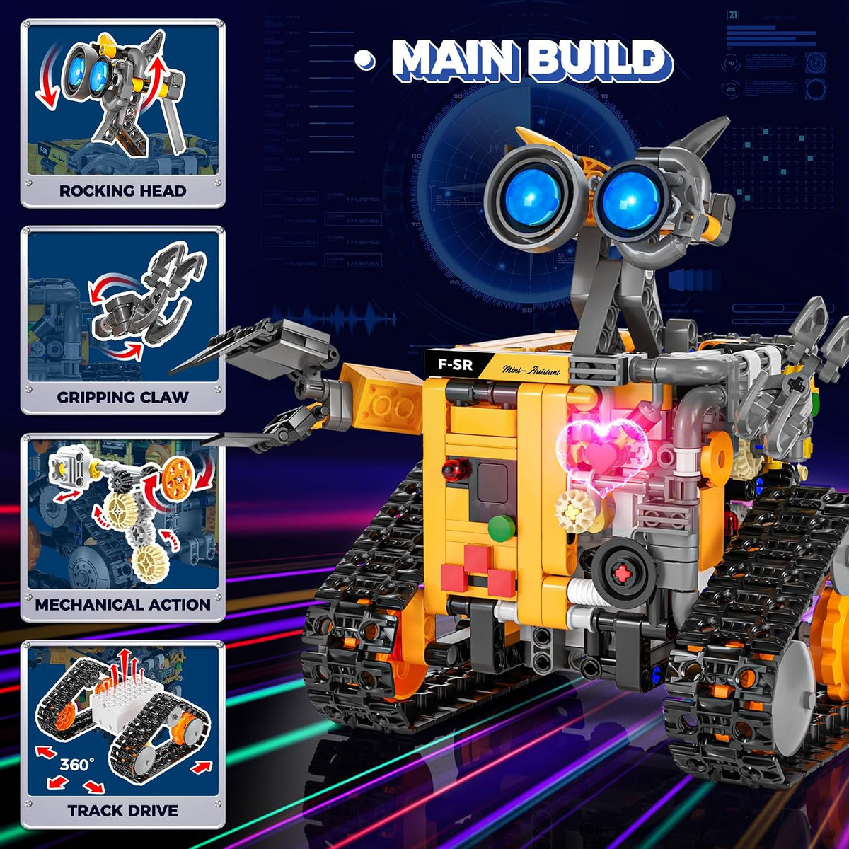 Demkia 4-in-1 STEM robotics kit built as a tracked robot with remote control - view 4