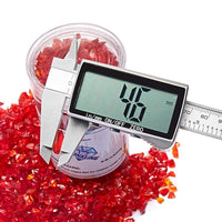 TWINKLING High Luster Fire Glass Gravel Stone Glitter,Broken Glass,Fire Gems Chips,Crushed Glass for Fire Pit Crafts Resin Art Aquarium Garden Decoration,3-6mm,1-Pound Jar (Red)