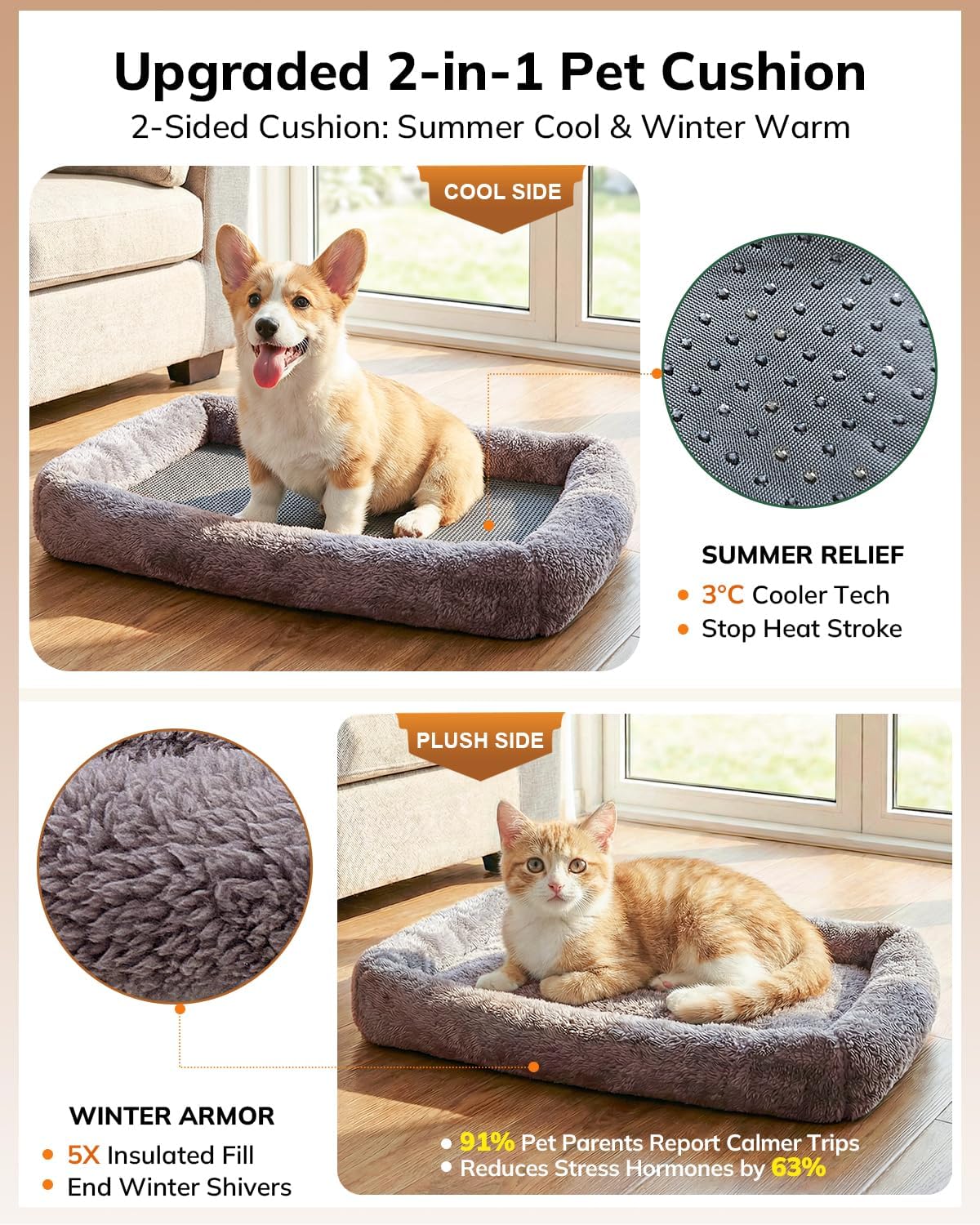 Morpilot Cat Carrier Soft for Large Medium Cats and Puppy up to – Essentials for Dogs - Brown / 18.0"L x 12.5"W x 14.0"H - image 2