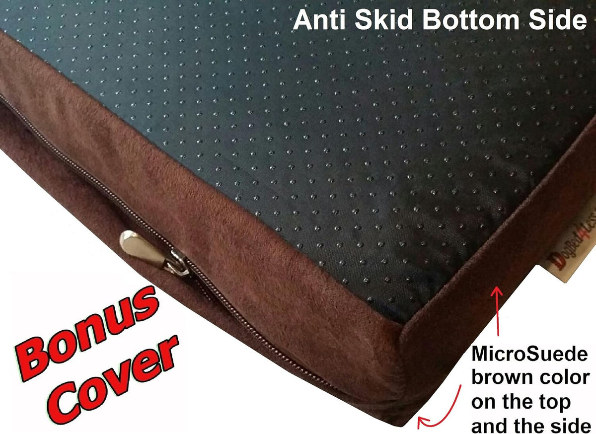 Extra Large Orthopedic Memory Foam Dog Bed for Large Dogs - 47.0"L x 29.0"W x 4.0"Th / Chocolate Brown - image 4