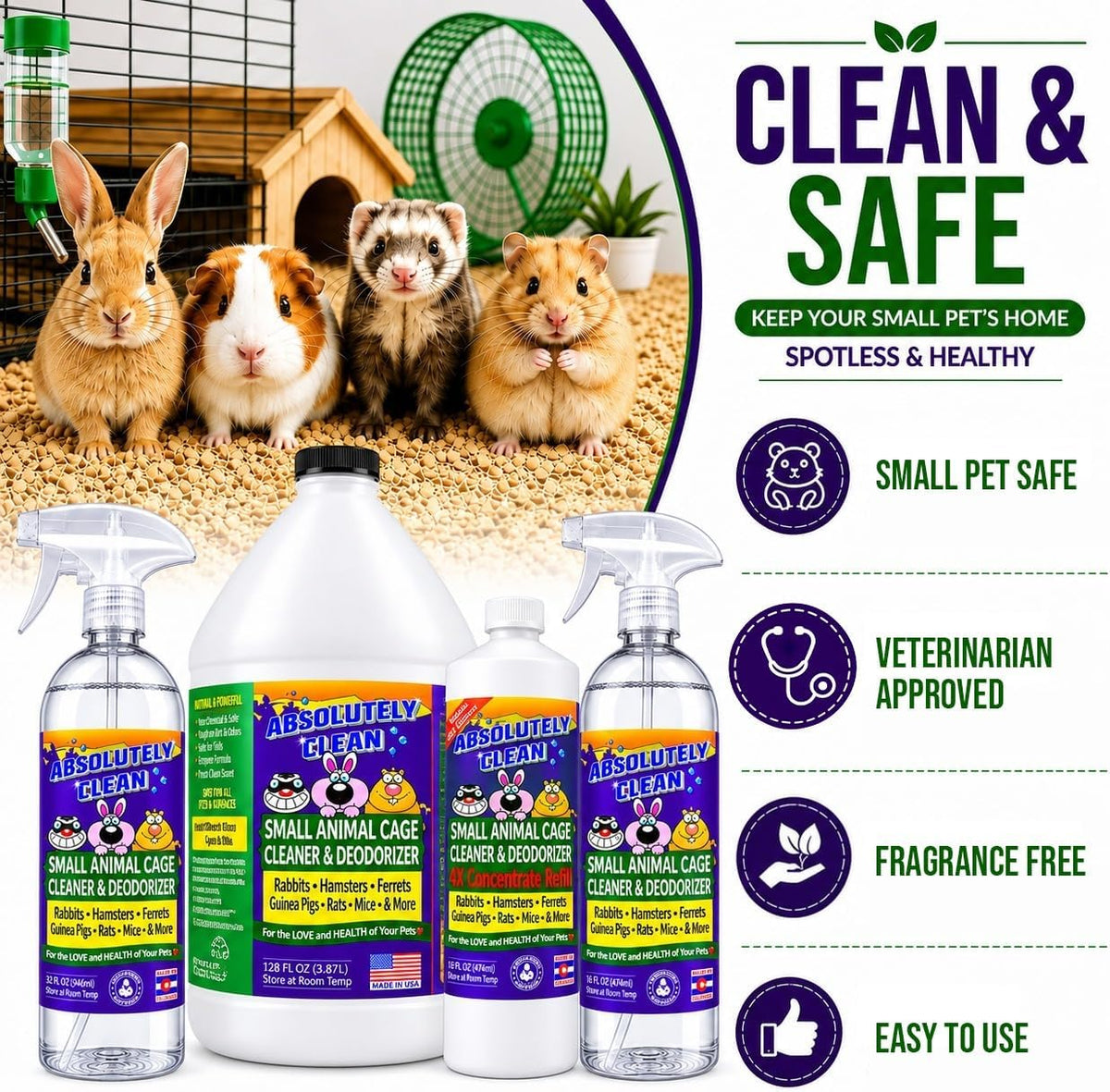 Absolutely Clean Amazing Small Animal Cage Cleaner - 16 Fl Oz (Pack of 2) - image 4
