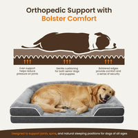 Orthopedic Dog Bed for Extra Large Dogs - Dark Grey / 30.0"L x 20.0"W x 6.5"Th - image 3
