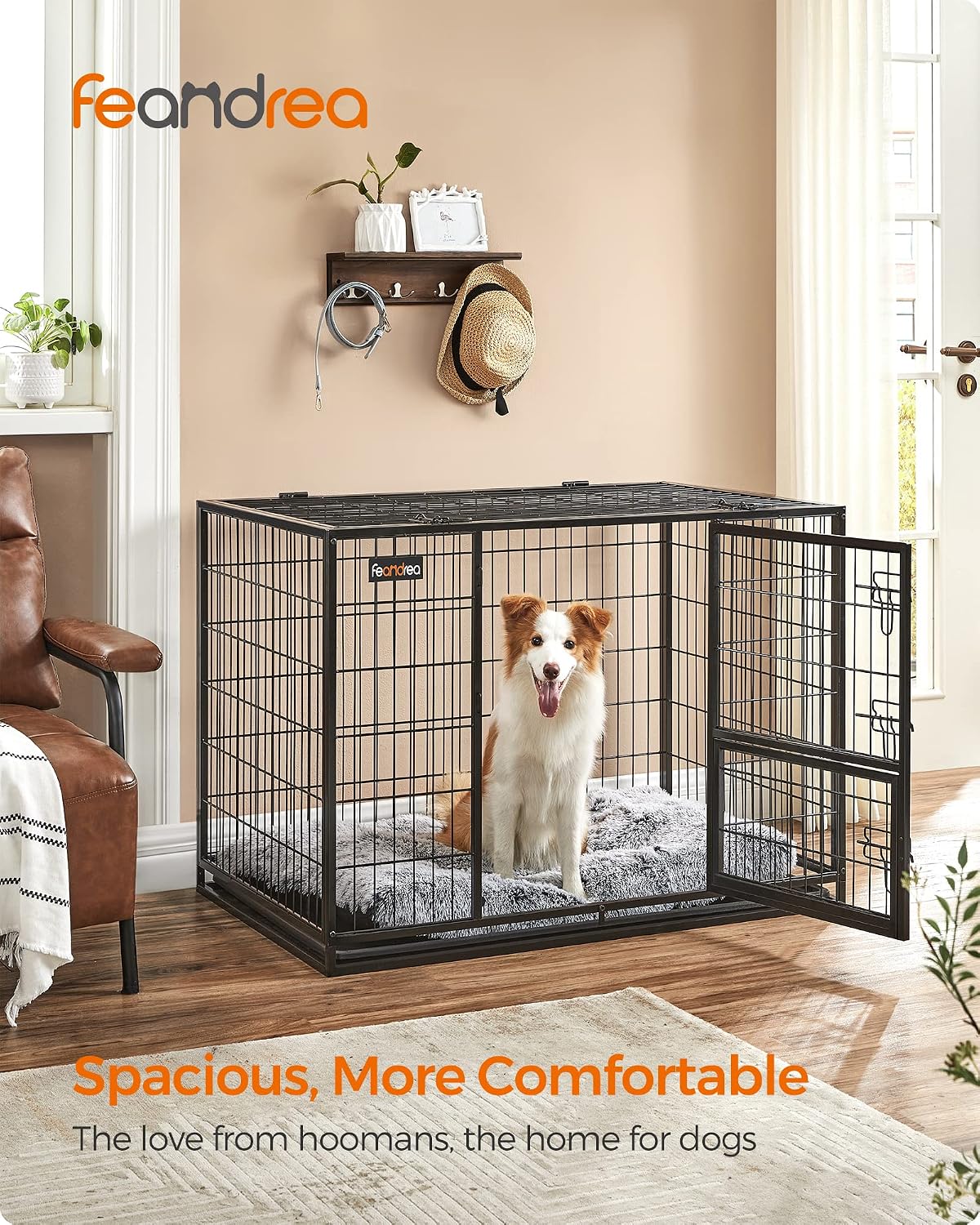 Feandrea 48" Heavy-Duty Dog Crate, Convenient Feeding Door - 42.1"L x 27.6"W x 29.5"H - image 2