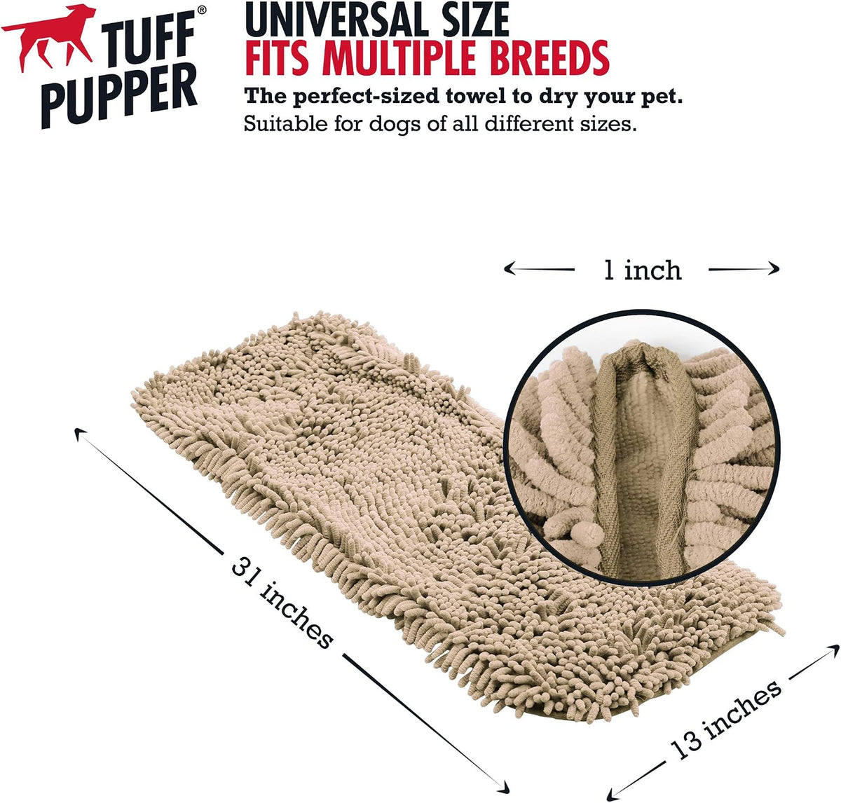 Tuff Pupper Quick Dry Towel for Dogs - Beige - image 2