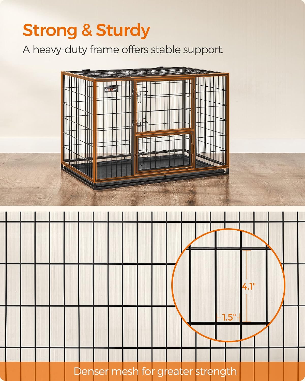 Feandrea 48" Heavy-Duty Dog Crate, Convenient Feeding Door - 42.1"L x 27.6"W x 29.5"H - image 3