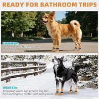 KOOLTAIL Dog Socks for Hot Pavement, Summer Breathable Dog Socks to Prevent Licking Paws, Non Slip Pet Boots&Paw Protectors for Hardwood Floor,Grippy Shoes for Small Medium Large Senior Dogs,Orange S