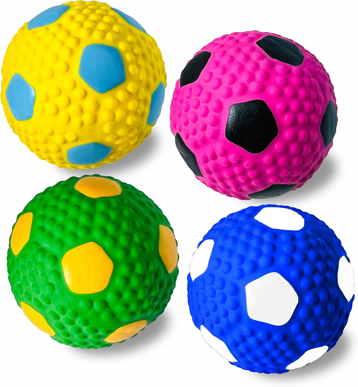 2" Squeaky Dog Toys for Small Dogs, Mini Breed - 2.6'' for M/L / Yellow+Green+Rose Red+Blue
