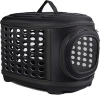 Collapsible Cat Carrier Hard, Travel Pet Carriers Bag for Small Dogs for Car Travel with Ventilation Guinea Pig 2 Small Cats Carrier Cage Dog Crate (Black)