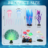 Frienda 8 Pcs Glowing Aquarium Fish Tank Decorations, Blue, Pink – Essentials for Fish - Blue, Pink - image 2