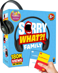 Sorry What - Award Winning Headphone Challenge Party Game for Adults 17+ – Fun for Kids & Family - Family Edition