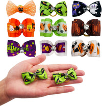 PET SHOW 20pcs Halloween Small Dog Hair Bows with Rubber Bands - 50pcs Halloween - image 2