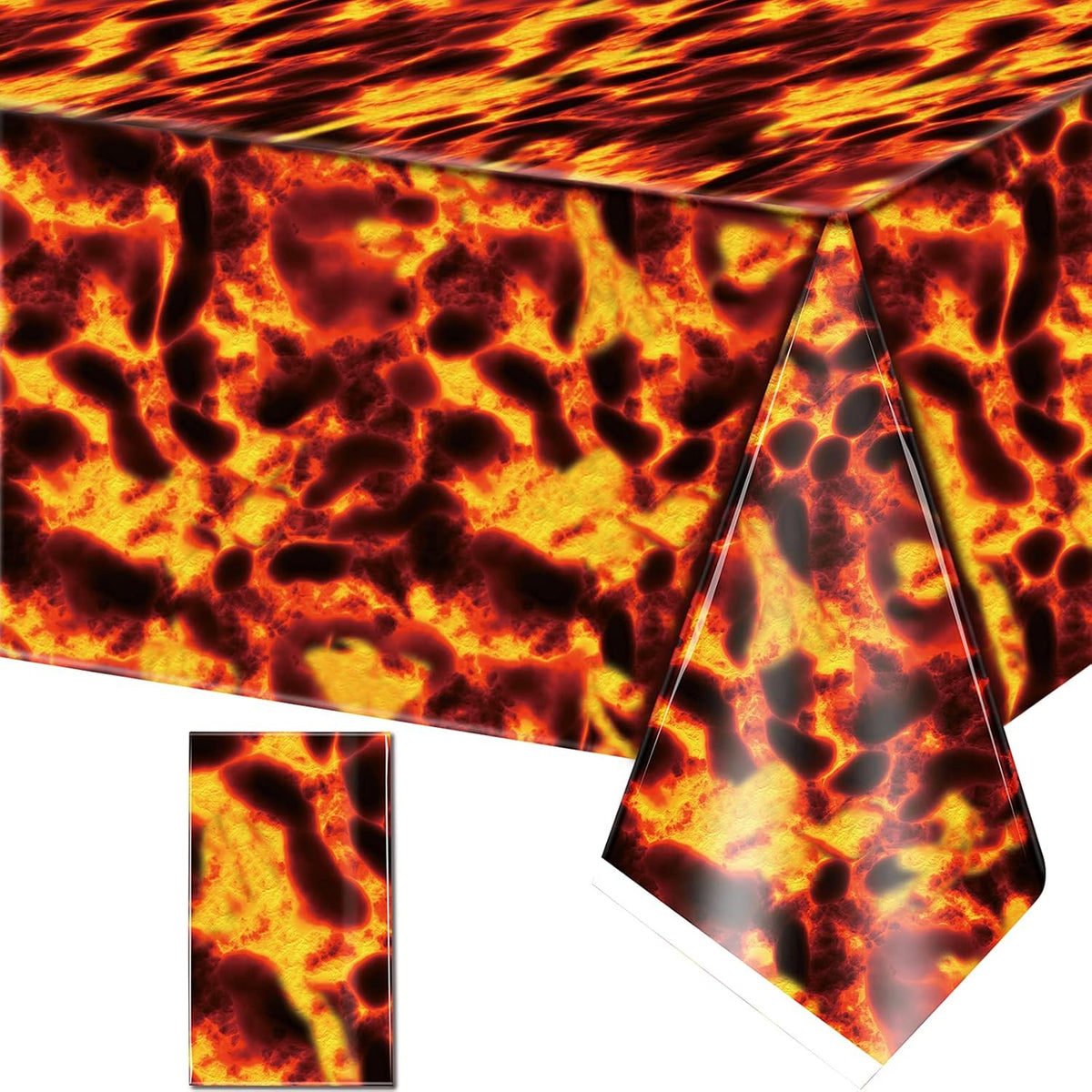 Irenare 1 Piece Cobblestone Stone Tablecloth - 3 / Lava
