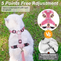 Cat Harness and Leash Set, Escape Proof and Adjustable - Pink / M (Chest: 12 - 19") - image 4
