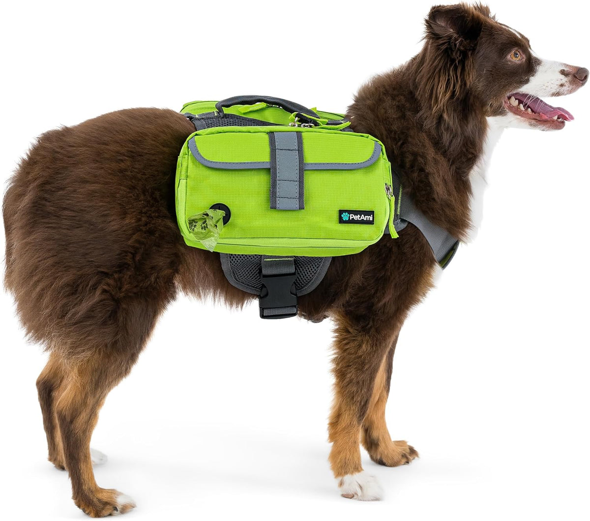 PetAmi Dog Backpack for Medium Large Dogs, Hiking Saddle Bag - Large / Green
