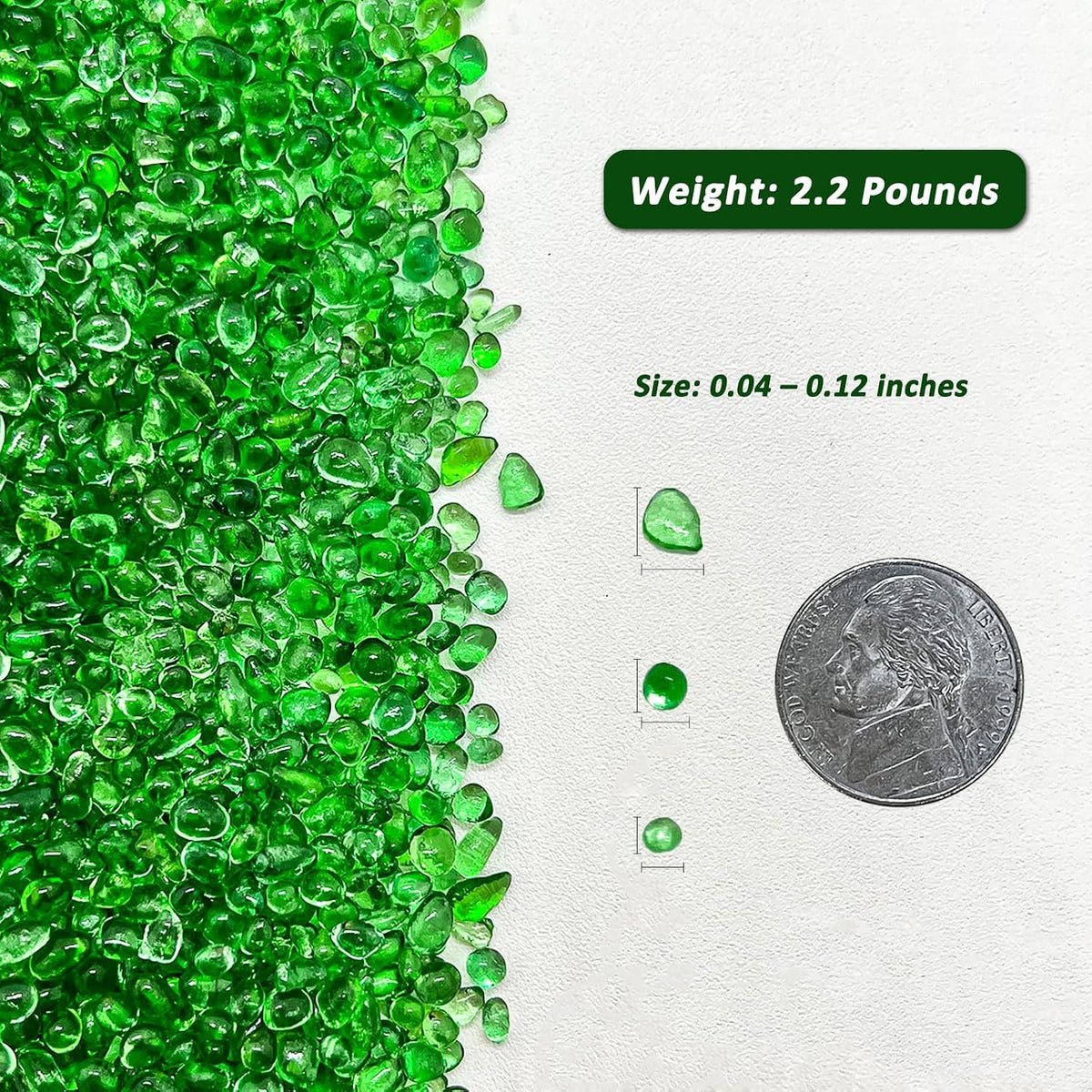 BXI 2.2 Lbs Small Aquarium Substrate Gravel Sand - Green Glass Sand / 2.2 lbs, 0.04''-0.12''(Mini) - image 2