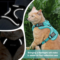 Cat Harness and Leash Set, Adjustable Cat Vest Harnesses – Essentials for Cats - Green / X-Small - image 3