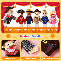 6 Pcs Family Hand Puppets 12 Inch Grandparents, Mom & Dad - Adventurers - image 4