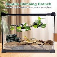 2-piece resin reptile climbing branch set with suction cups and leaves - view 2