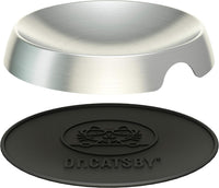 Dr. Catsby's wide shallow stainless steel cat food bowl with silicone mat - view 4