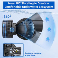 FREESEA Magnetic Wave Maker for Aquarium: 1s Mounts on 15mm Glass - 1050 GPH (Black) - image 2