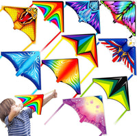 Tcvents mini finger launcher kites for kids with rubber band launchers in bright prints