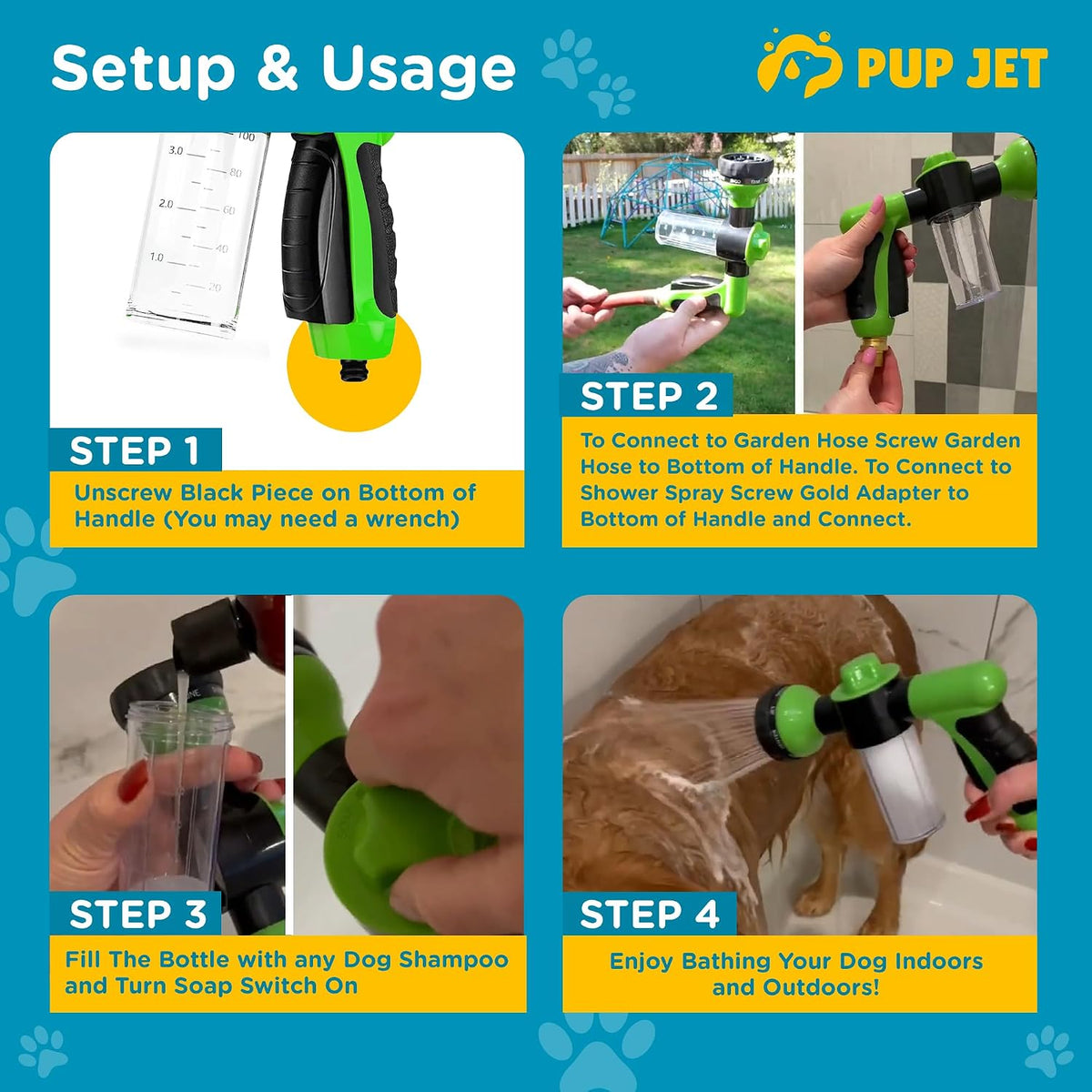 The Original Pup Jet Dog Washing Hose Attachment with Soap Dispenser – Essentials for Dogs - image 4