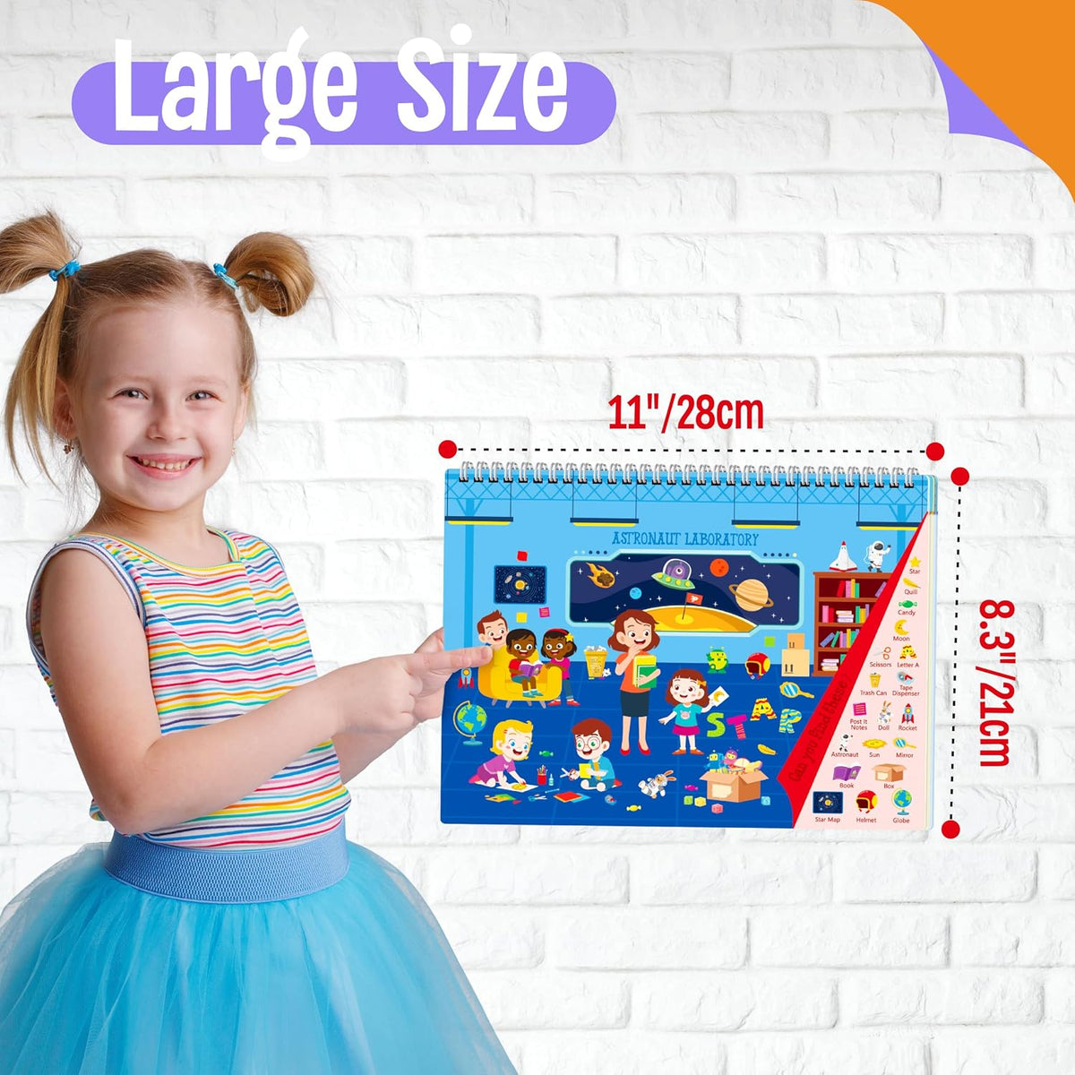 SpriteGru search and find book for kids with dry erase markers and storage bag - view 10